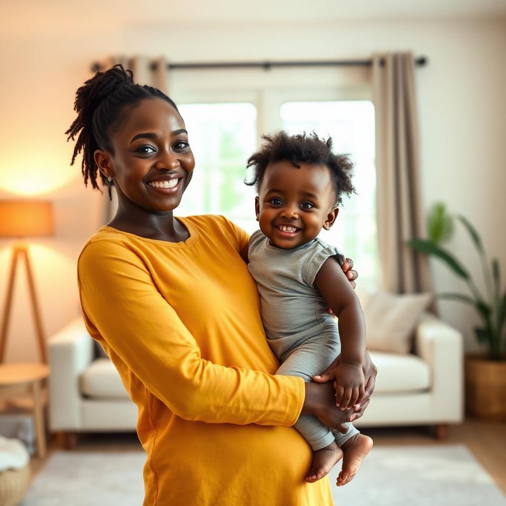 Nanny holding a smiling child
